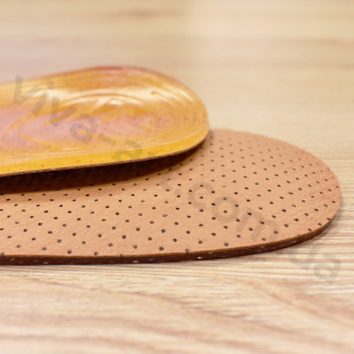 Стельки из геля покрыты кожей для усталых ног, универсальный размер, пара.